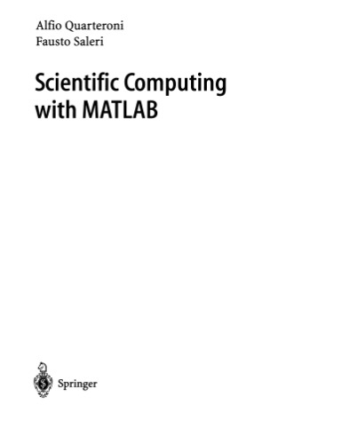 Scientific Computing with MATLAB and Octave