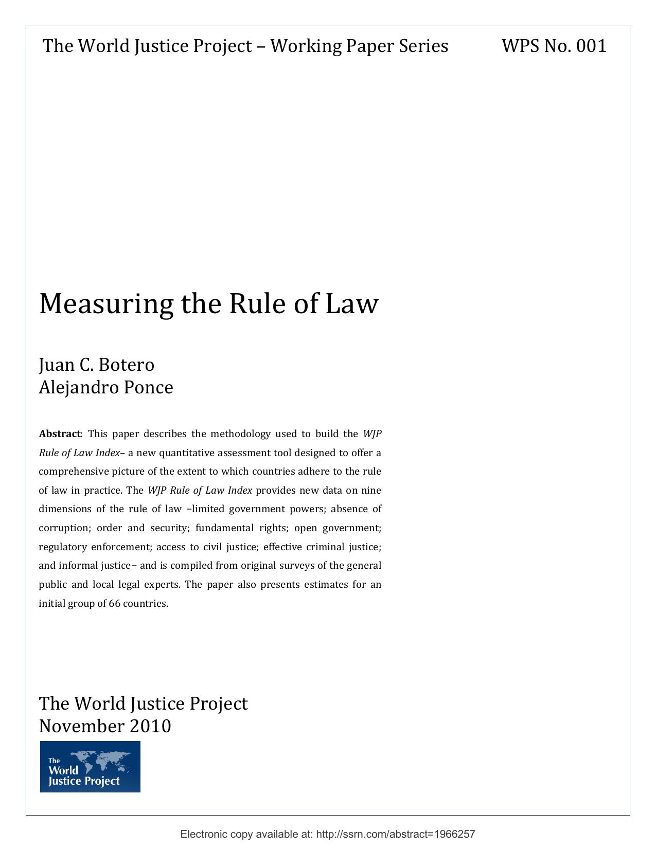 Measuring the Rule of Law