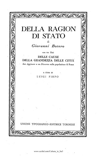 Della ragion di Stato