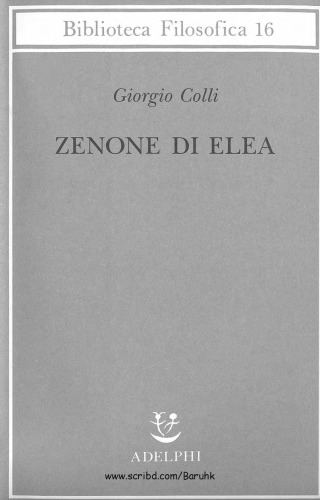 Zenone di Elea: lezioni 1964-1965