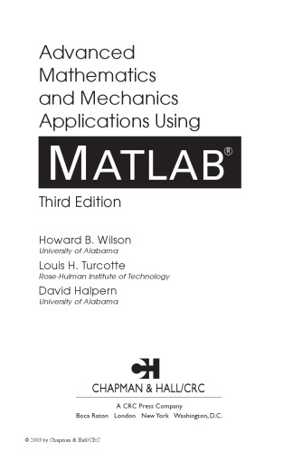 Advanced Mathematics and Mechanics Applications Using MATLAB