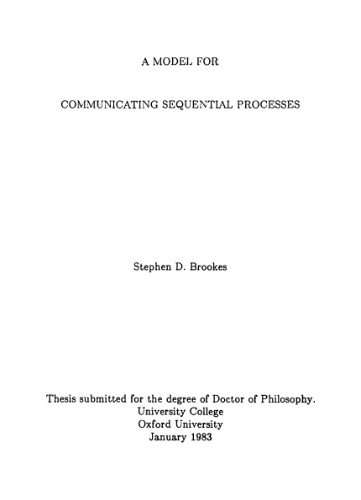 A Model for Communicating Sequential Processes [PhD Thesis]