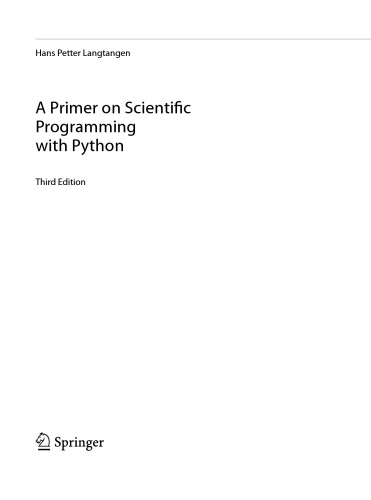 A primer on scientific programming with Python