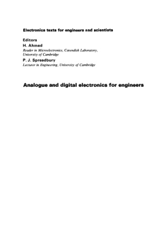 Analogue and digital electronics for engineers : an introduction