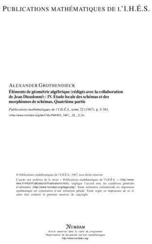 EGA IV 4: Etude locale des schemas et des morphismes de schemas