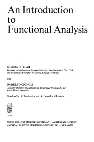 An introduction to functional analysis