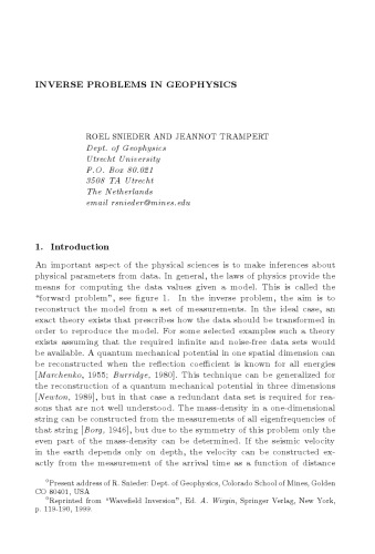 Inverse problems in geophysics, in: Wavefield inversion, Wirgin A.