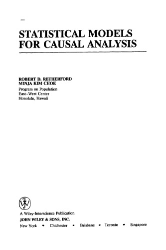 Statistical models for causal analysis