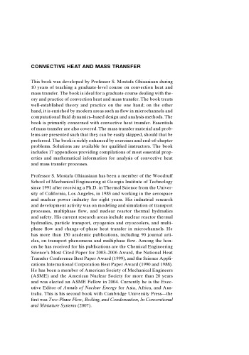 Convective Heat and Mass Transfer