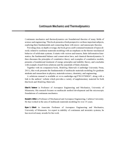 Continuum mechanics and thermodynamics : from fundamental concepts to governing equations