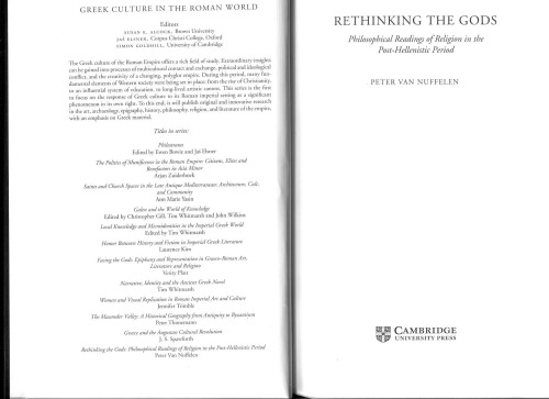 Rethinking the Gods: Philosophical Readings of Religion in the Post-Hellenistic Period