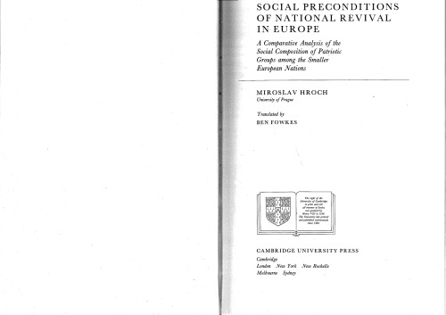 Social Preconditions Of National Revival In Europe