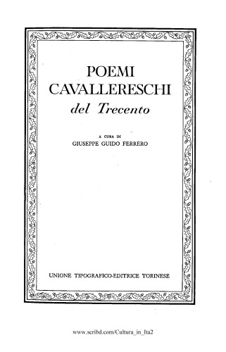 Poemi cavallereschi del Trecento