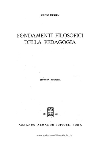 Fondamenti filosofici della pedagogia