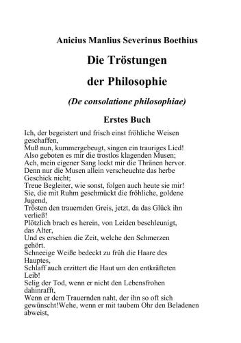 Die Troestungen der Philosophie