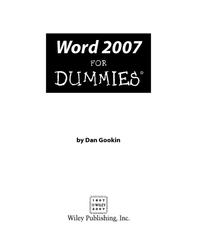 Word 2007 for dummies