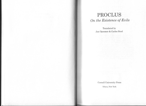 Proclus: On the Existence of Evils