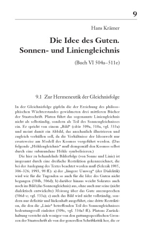 Die Idee des Guten. Sonnen- und Liniengleichnis (Buch VI 504a–511e)