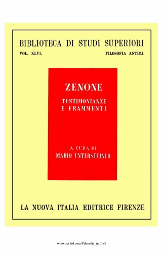 Zenone. Testimonianze e frammenti