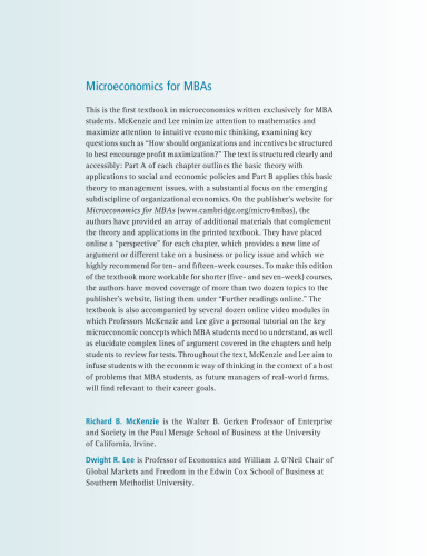 Microeconomics for MBAs : the economic way of thinking for managers