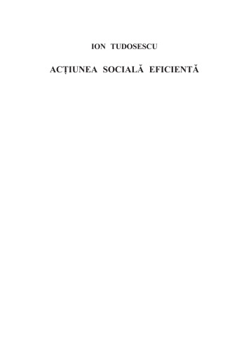 Actiunea sociala eficienta