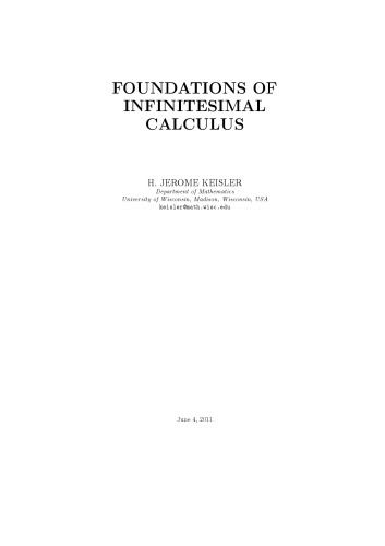 Foundations of Infinitesimal Calculus