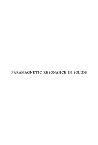 Paramagnetic Resonance in Solids