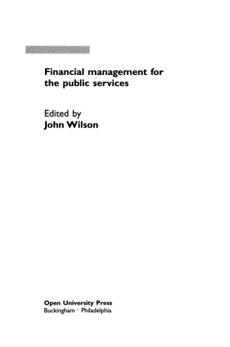 Financial Management for the Public Services