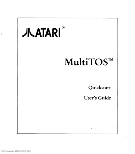 MultiTOS Quick Start. User's Guide