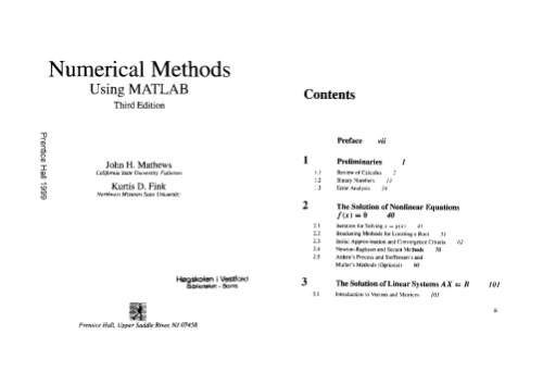 Numerical methods using MATLAB