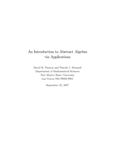 An Introduction to Abstract Algebra via Applications