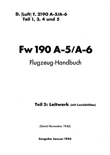 Aircraft Manual - Fw 190  Part 3 [A-5, A-6] 