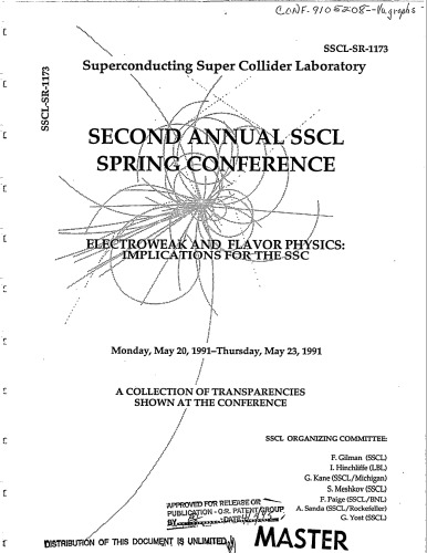 Electroweak and Flavor Physics - Implications for the SSC