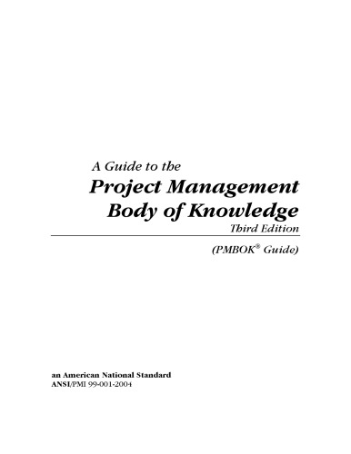 A Guide to the Project Management Body of Knowledge, PMBOK Guide