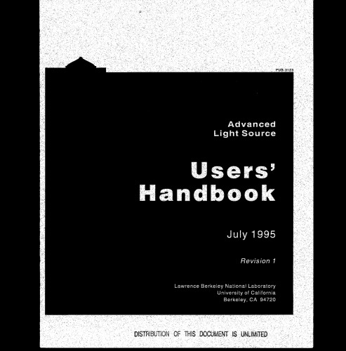 Advanced Light Source - Users Handbook