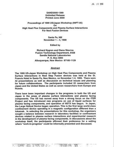 High Heat Flux Components, Interactions - Next-Gen Fusion Devices