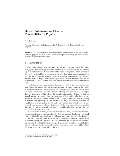 Bayes, Boltzmann and Bohm - Probabilities in Physics