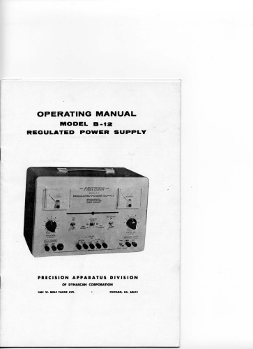 Precision Apparatus Co Model B-12 Regulated Power Supply