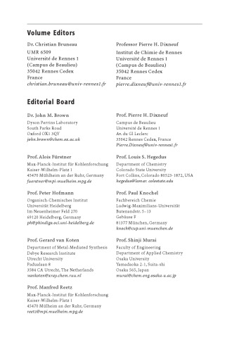 Topics in Organometallic Chem [Vol 11] - Ruthenium Catalysts and Fine Chemistry