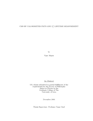 CMS HF Calorimeter PMTS [thesis]