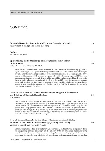 Heart Failure in the Elderly [an Issue of Heart Failure Clinics]