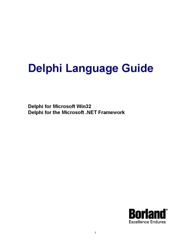 Delphi Language Guide