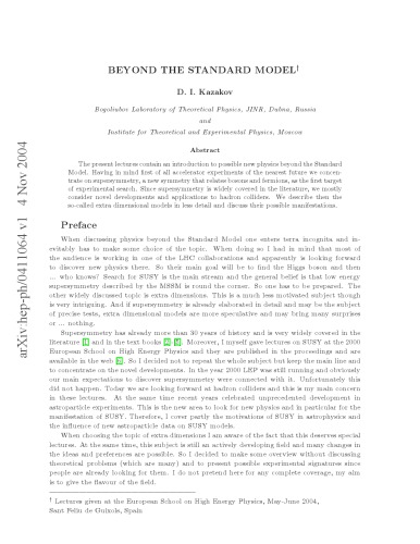 Beyond the Standard Model