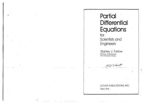 Partial Differential Equations for Scientists and Engineers (corr.)