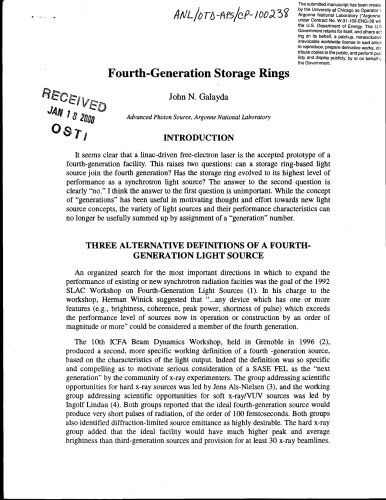 Fourth-Generation Storage Rings [short article]