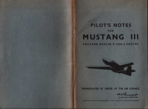 Pilot's Notes for Mustang III (fighter) [2025G - P.N.]