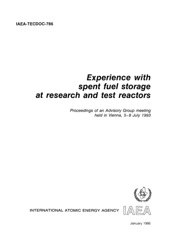 Experience w Spent Fuel Storage at Research, Test Reactors (IAEA TECDOC-786)