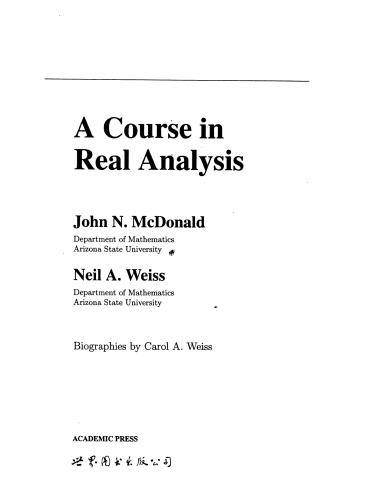 A Course in Real Analysis