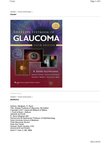 Shields Textbook of Glaucoma