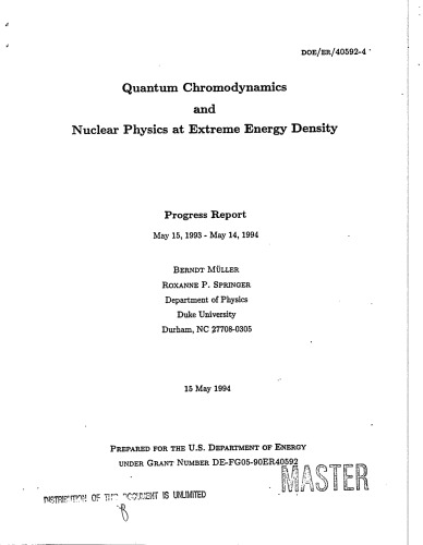 QCD and Nuclear Physics at Extreme Energy Density